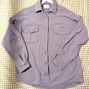ARITZIA Wilfred Free Free Terry Fleece Shirt Jacket lavender size large
